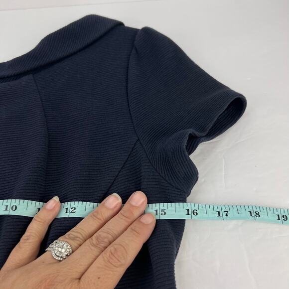 BODEN 4 Betty Ottoman Navy Short Sleeve Wiggle Ribbed Stretch Sheath Dress - Picture 8 of 10